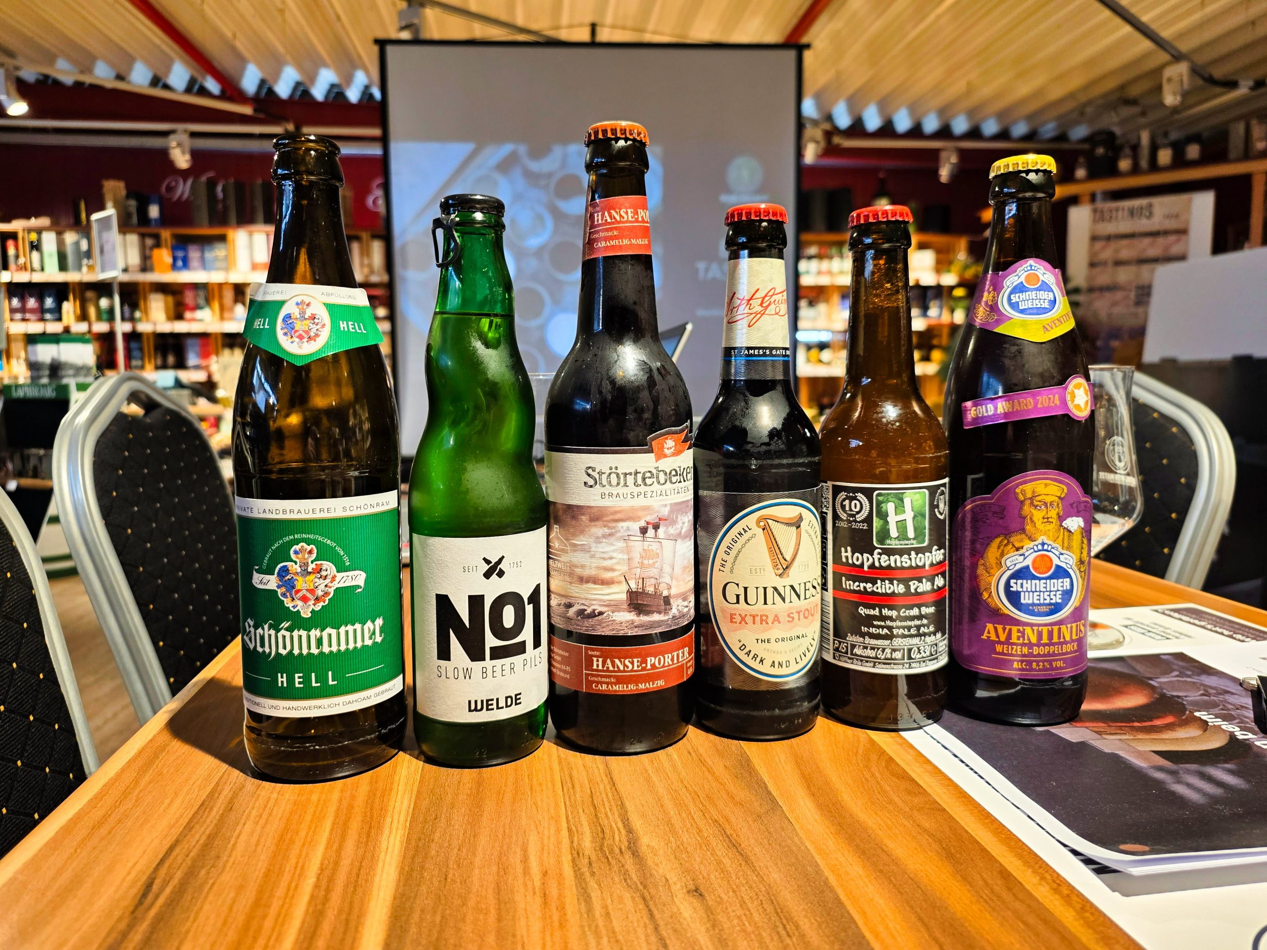 Bier Line-up beim Biersommelier Tasting in Eppingen