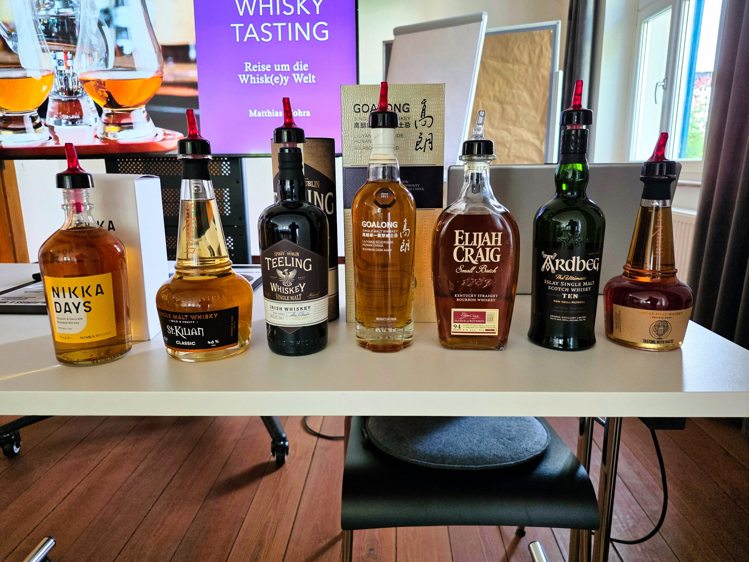 Whisky Tasting Bad Rappenau Weltreise – Das Line-up der 7 Whiskys