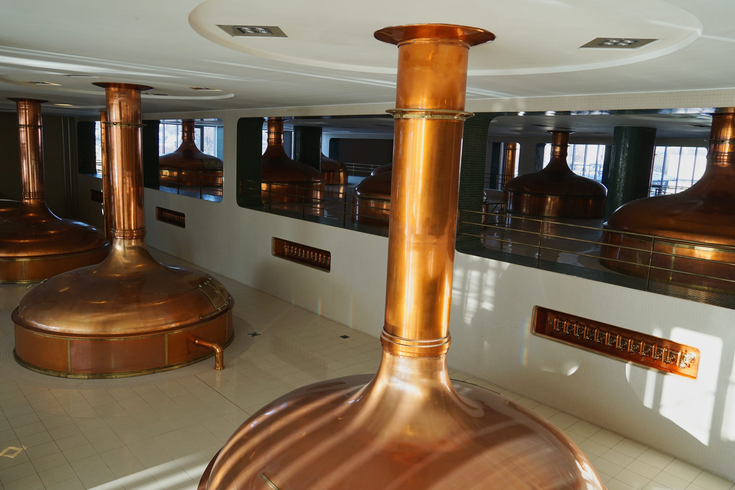 Blick in das Sudhaus der Pilsner Urquell Brauerei